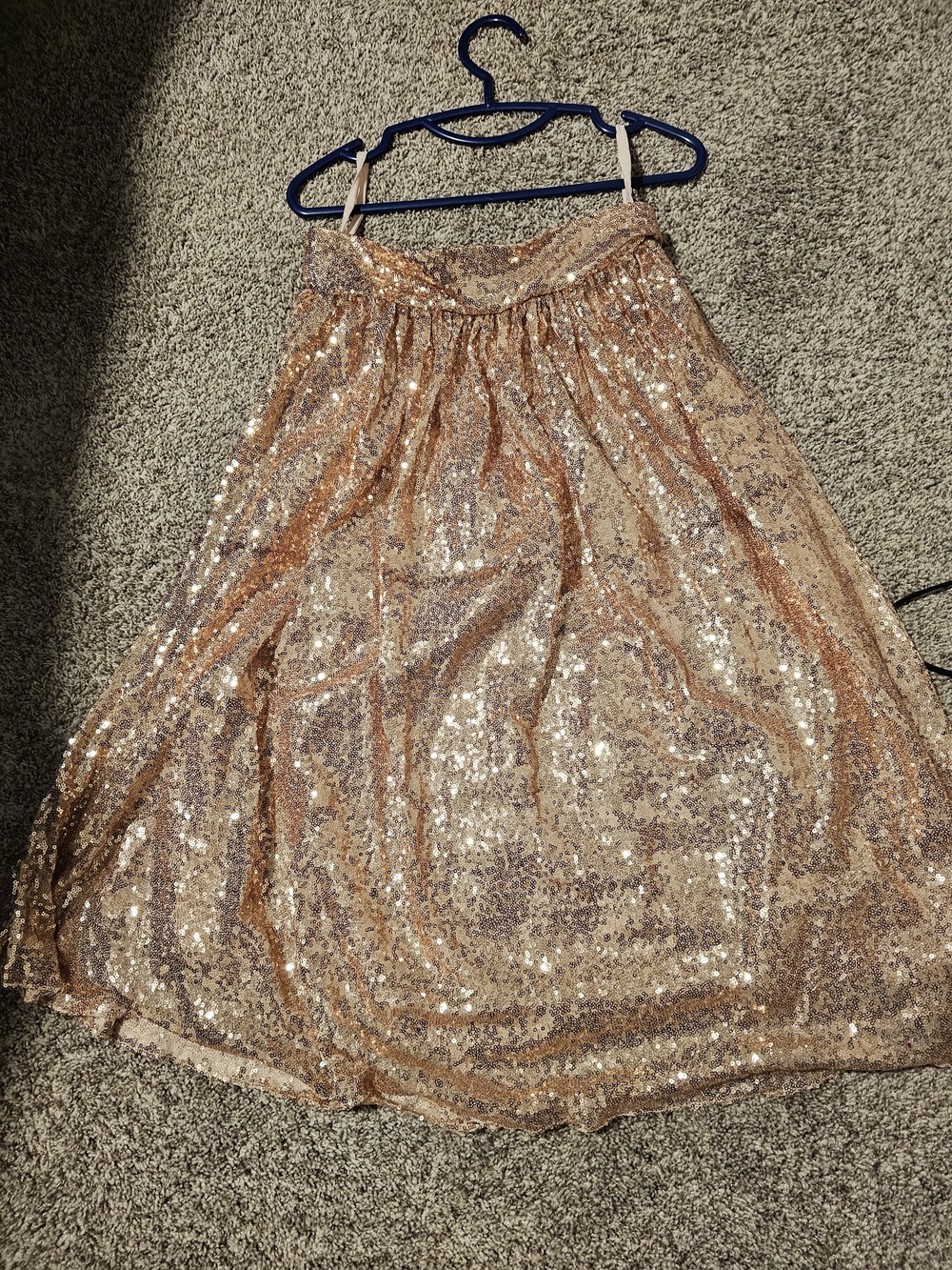Sequin Circle Skirt in Rose Gold